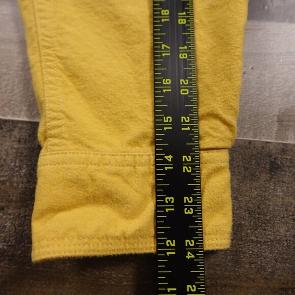 Eddie Bauer Flannel Button-Down Shirt Men’s Large Yellow Long Sleeve 100% Cotton - Picture 6 of 7